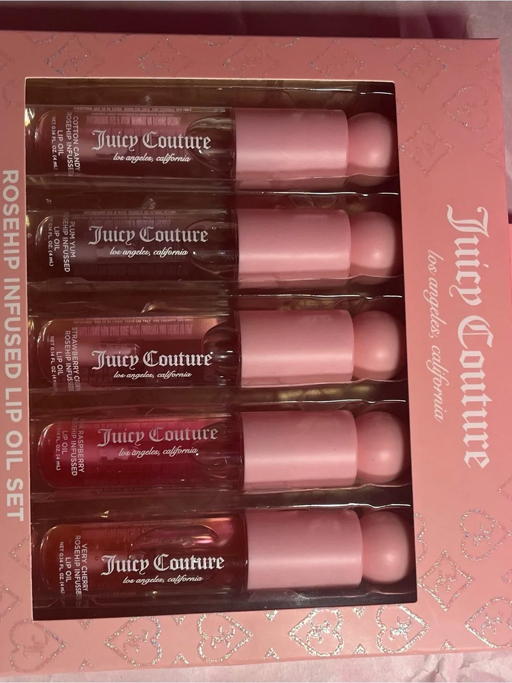 Juicy Couture Pink Rosehip-Infused Lip Oil Set - Five Pink Shades